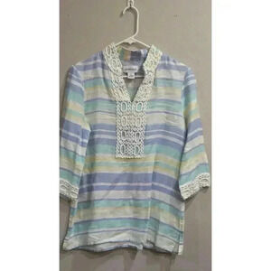 Women's striped 100% Linen tunic